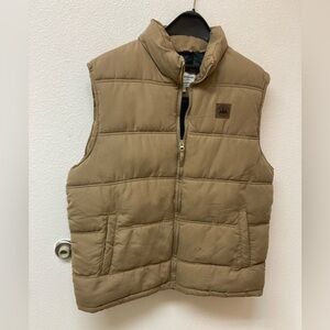 FIELD & STREAM Light Brown Puffer Vest With Pockets (L)